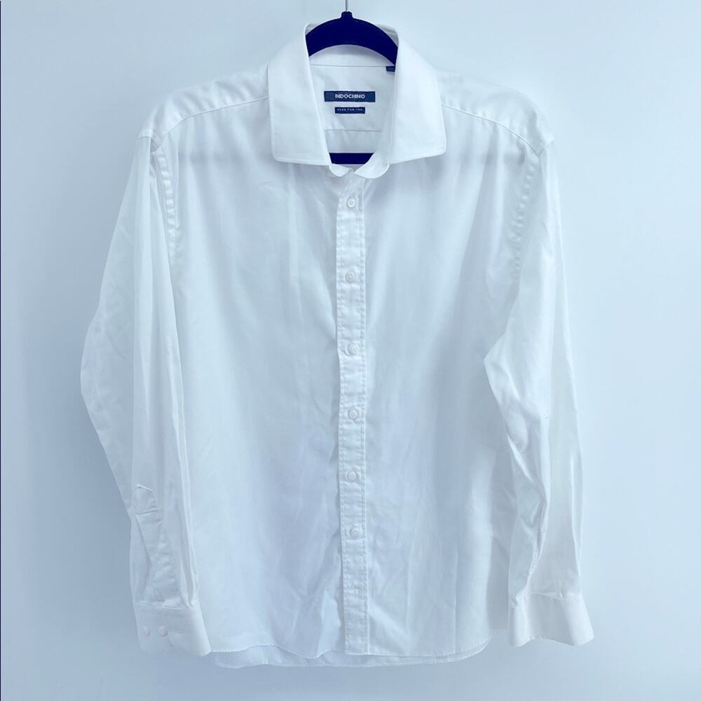 Indochino cotton blend striped long sleeve button up dress shirt